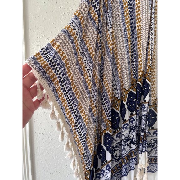 Bobbie Brooks Womens Boho Kimono Cardigan With Tassels One Size - Picture 5 of 11